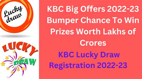kbc lottery number check online 2022|KBC Lottery Number Check 2022 .